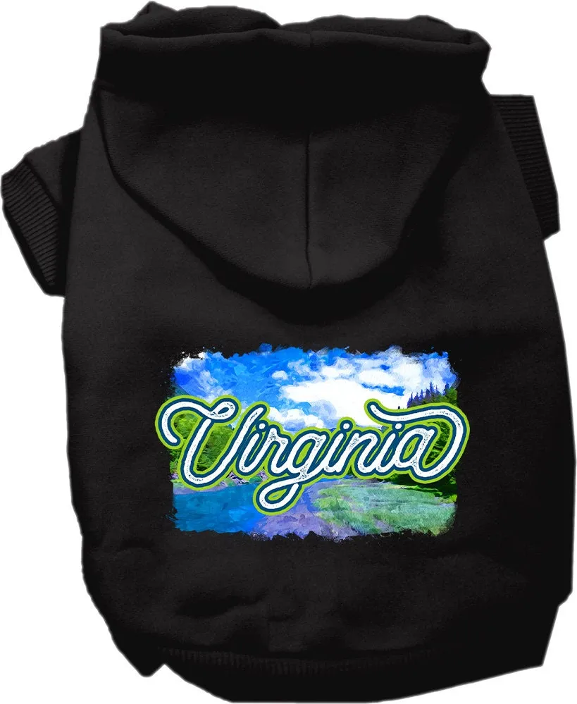 Pet Dog & Cat Screen Printed Hoodie for Medium to Large Pets (Sizes 2XL-6XL), "Virginia Summer"