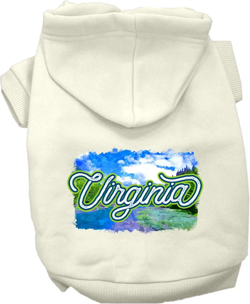 Pet Dog & Cat Screen Printed Hoodie for Medium to Large Pets (Sizes 2XL-6XL), "Virginia Summer"