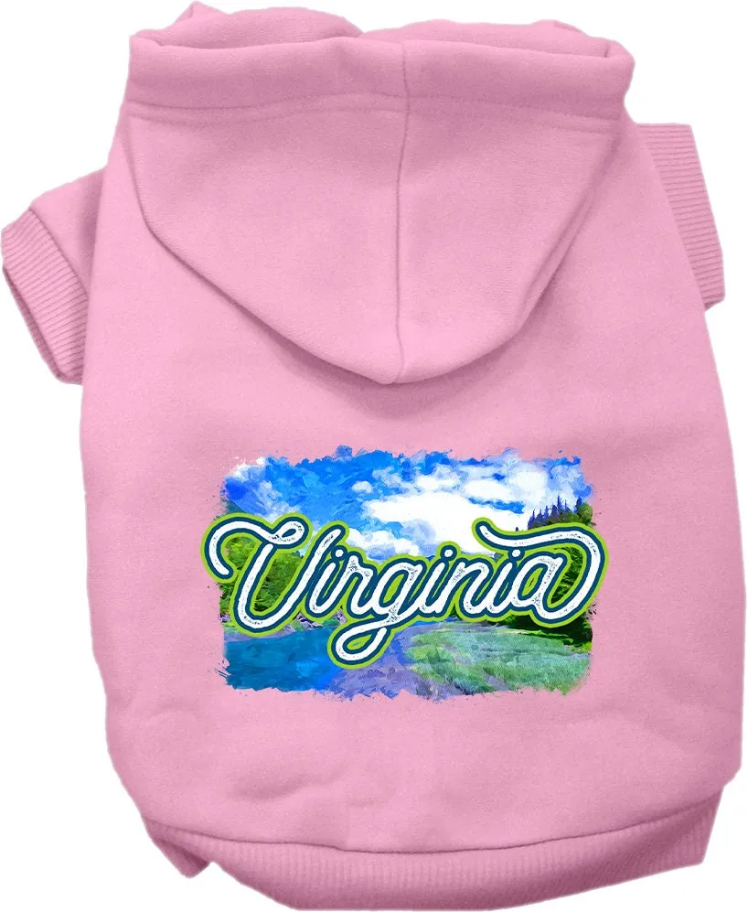 Pet Dog & Cat Screen Printed Hoodie for Medium to Large Pets (Sizes 2XL-6XL), "Virginia Summer"