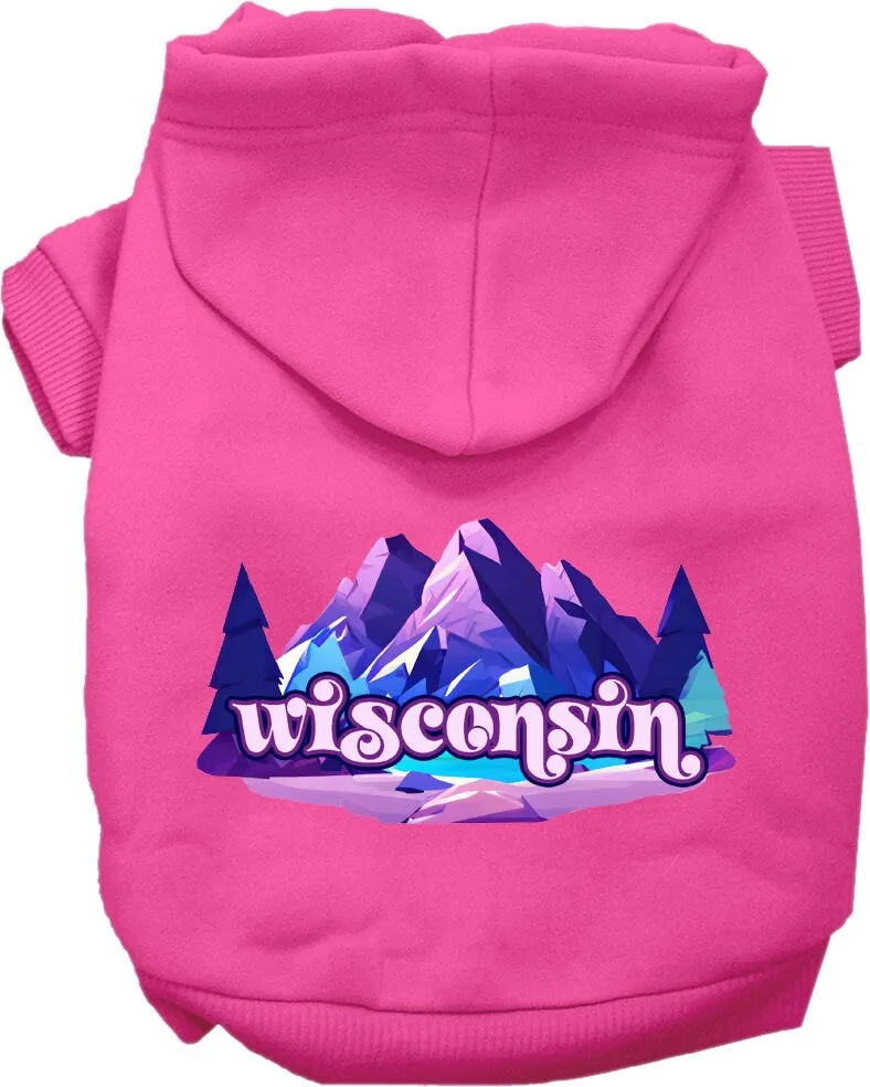 Pet Dog & Cat Screen Printed Hoodie for Medium to Large Pets (Sizes 2XL-6XL), "Wisconsin Alpine Pawscape"