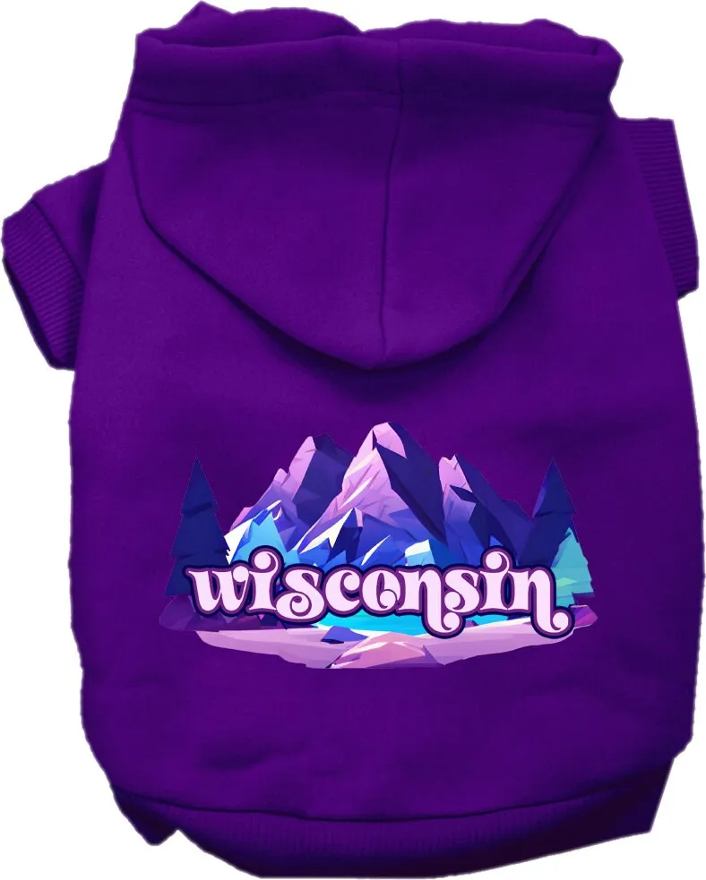 Pet Dog & Cat Screen Printed Hoodie for Medium to Large Pets (Sizes 2XL-6XL), "Wisconsin Alpine Pawscape"