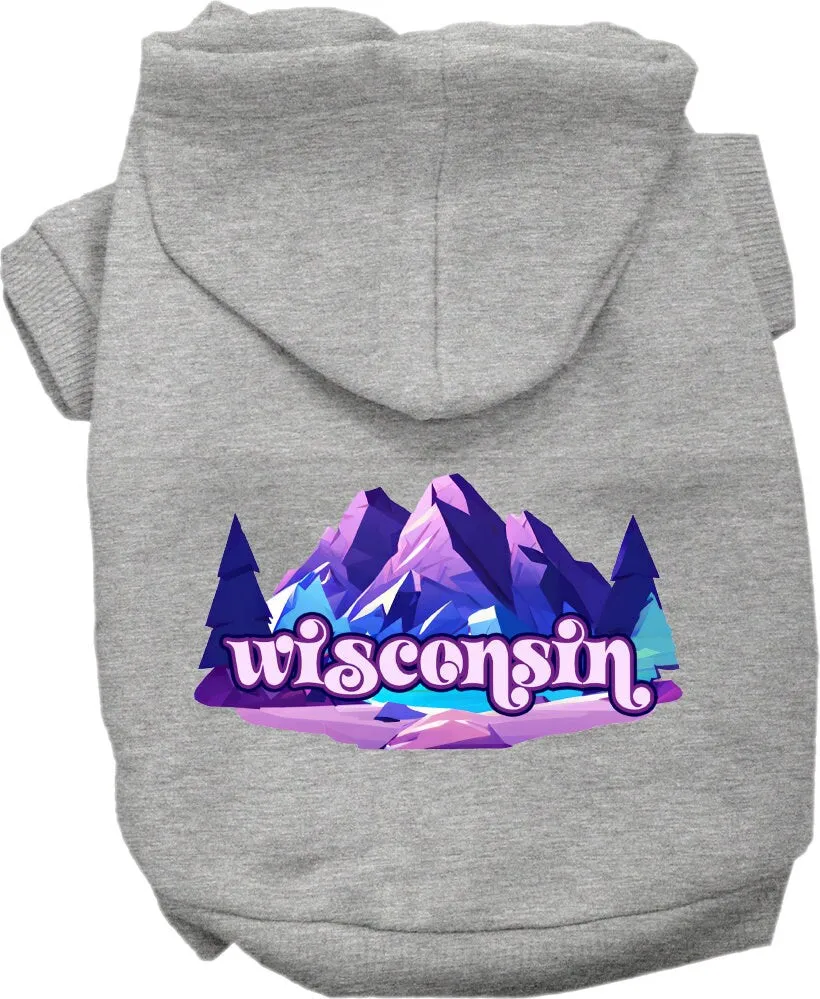 Pet Dog & Cat Screen Printed Hoodie for Medium to Large Pets (Sizes 2XL-6XL), "Wisconsin Alpine Pawscape"