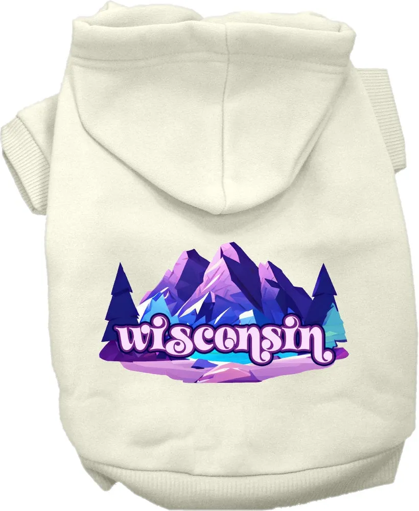 Pet Dog & Cat Screen Printed Hoodie for Medium to Large Pets (Sizes 2XL-6XL), "Wisconsin Alpine Pawscape"