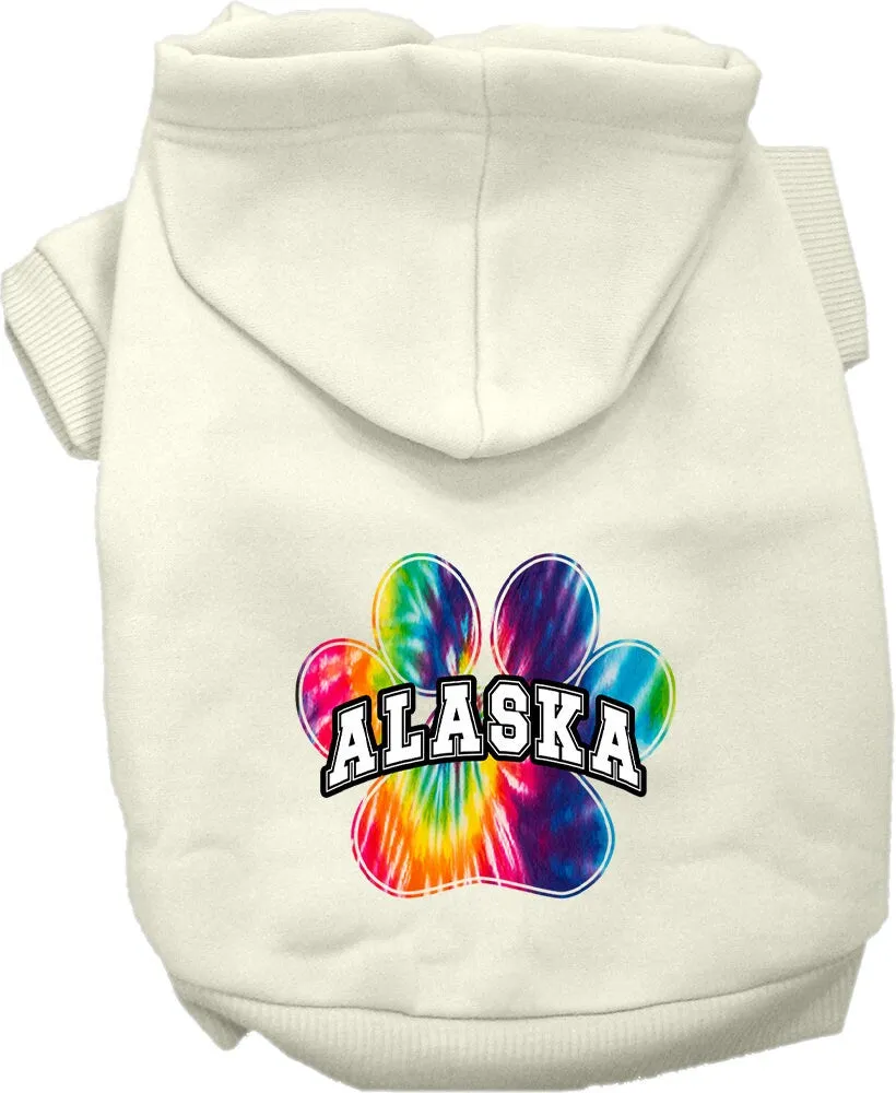 Pet Dog & Cat Screen Printed Hoodie for Small to Medium Pets (Sizes XS-XL), "Alaska Bright Tie Dye"