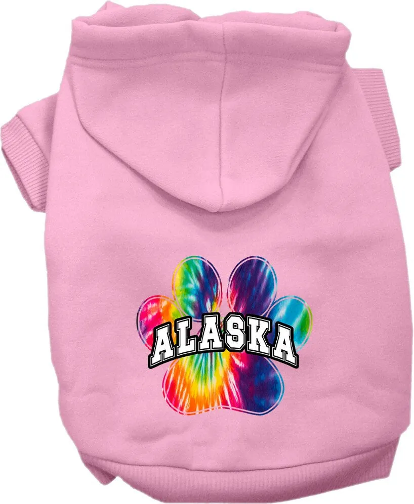 Pet Dog & Cat Screen Printed Hoodie for Small to Medium Pets (Sizes XS-XL), "Alaska Bright Tie Dye"