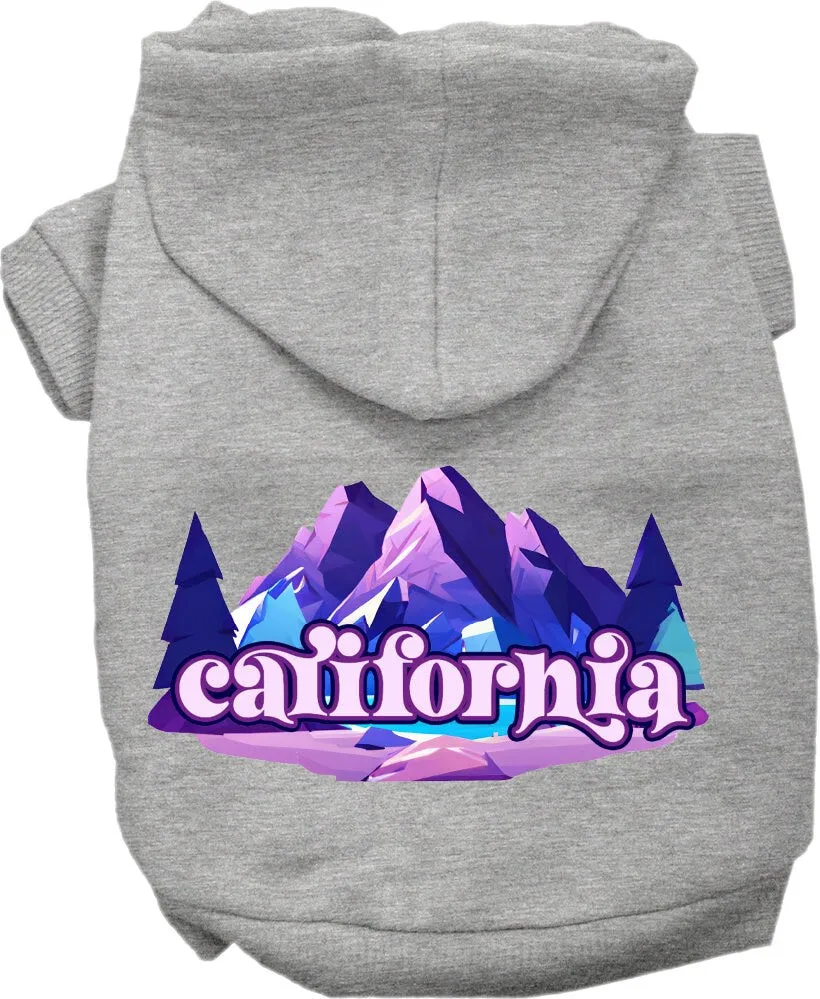 Pet Dog & Cat Screen Printed Hoodie for Small to Medium Pets (Sizes XS-XL), "California Alpine Pawscape"