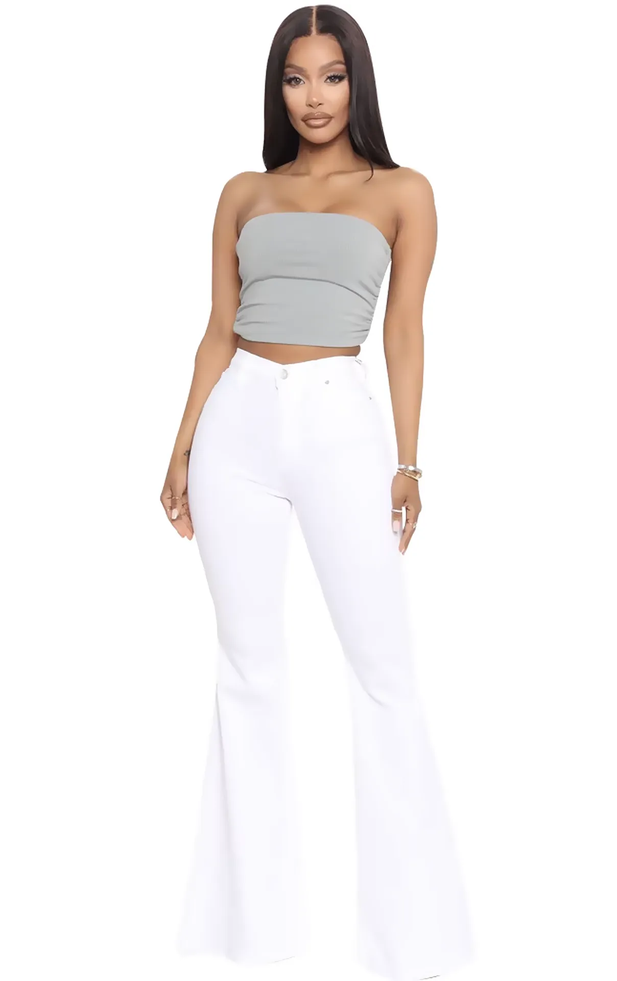 Plus Size Stretch High Waist Flare Jeans