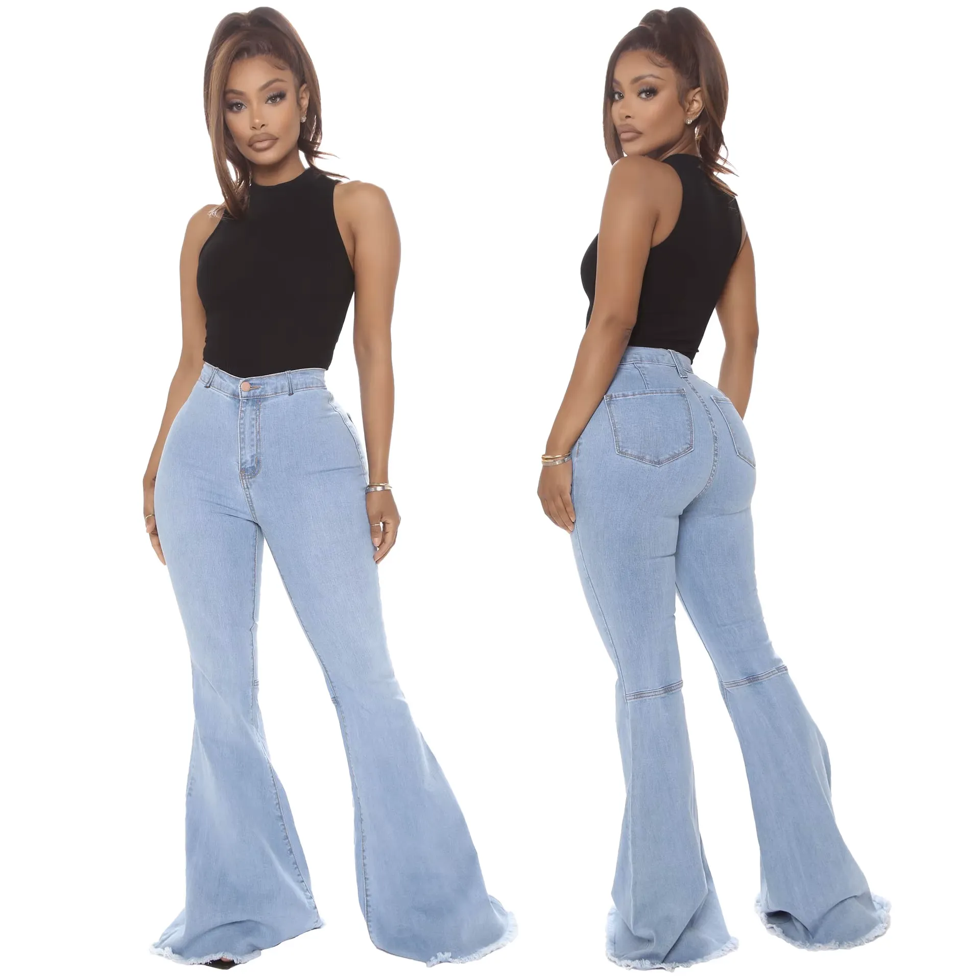 Plus Size Stretch High Waist Flare Jeans