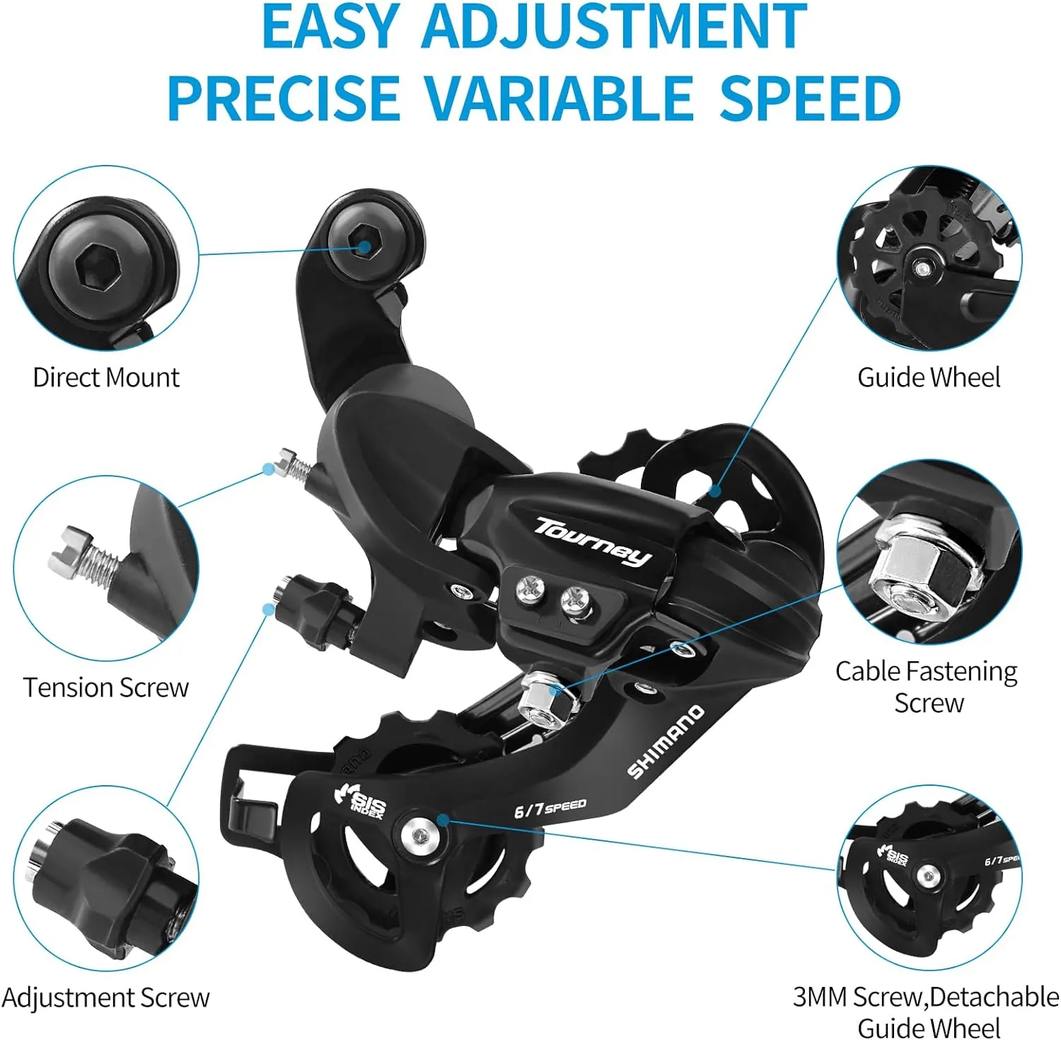 Shimano Tourney TX 7 speed  Rear Derailleur RD-TY300 - Live 4 Bikes