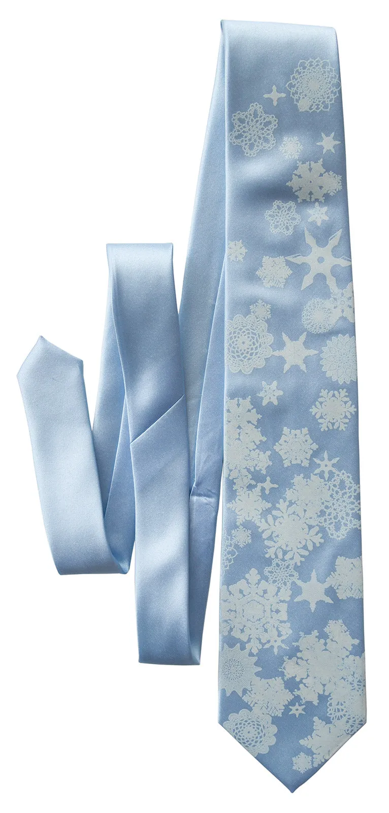 Snowflakes Necktie, Snow print men's tie