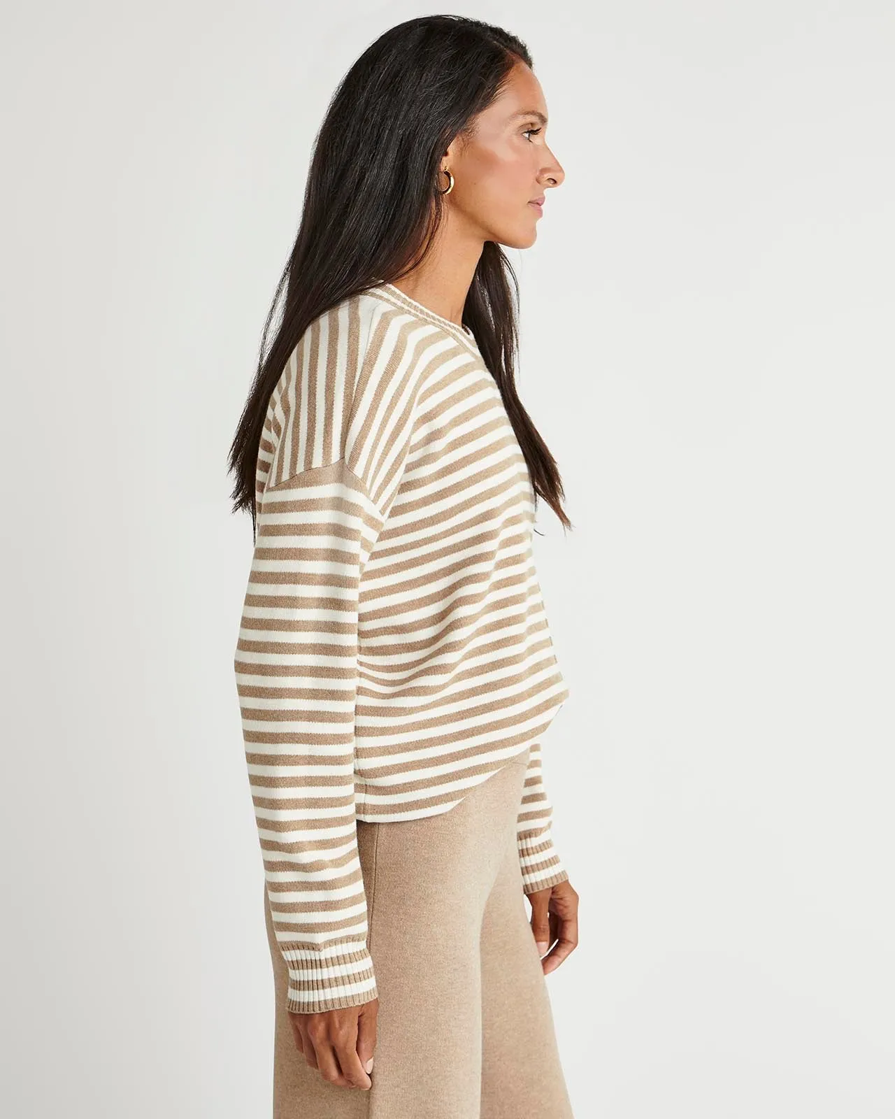 Splendid x Cella Jane Striped Front Seam Sweater