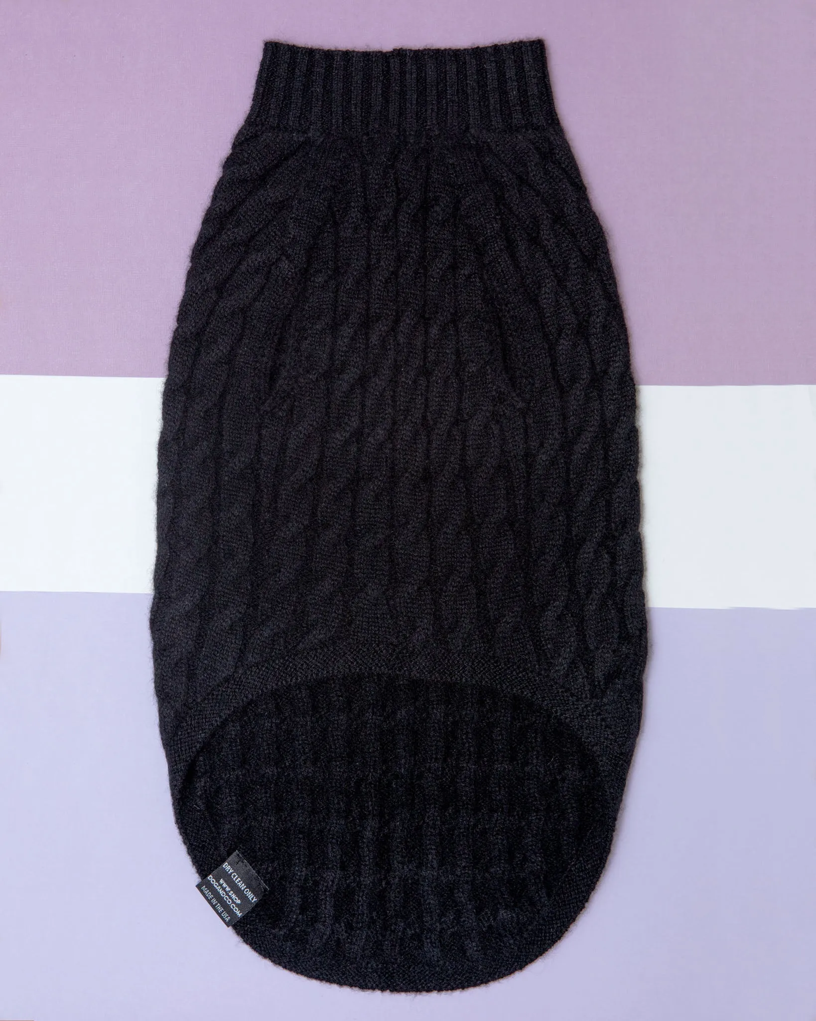 The Uptown Cable Knit Sweater in Black Cashmere (Made in NYC)