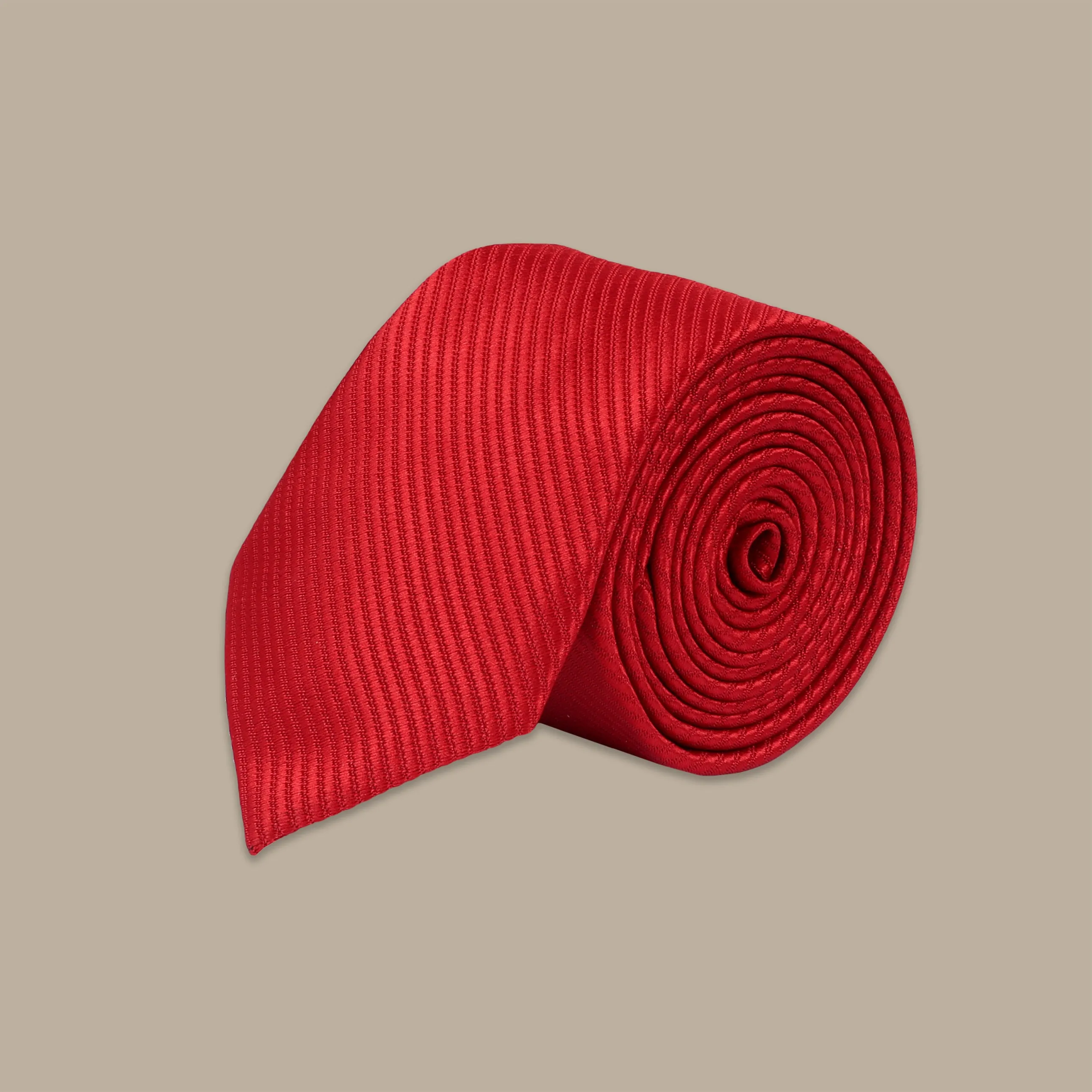 Twill Plain Red Tie