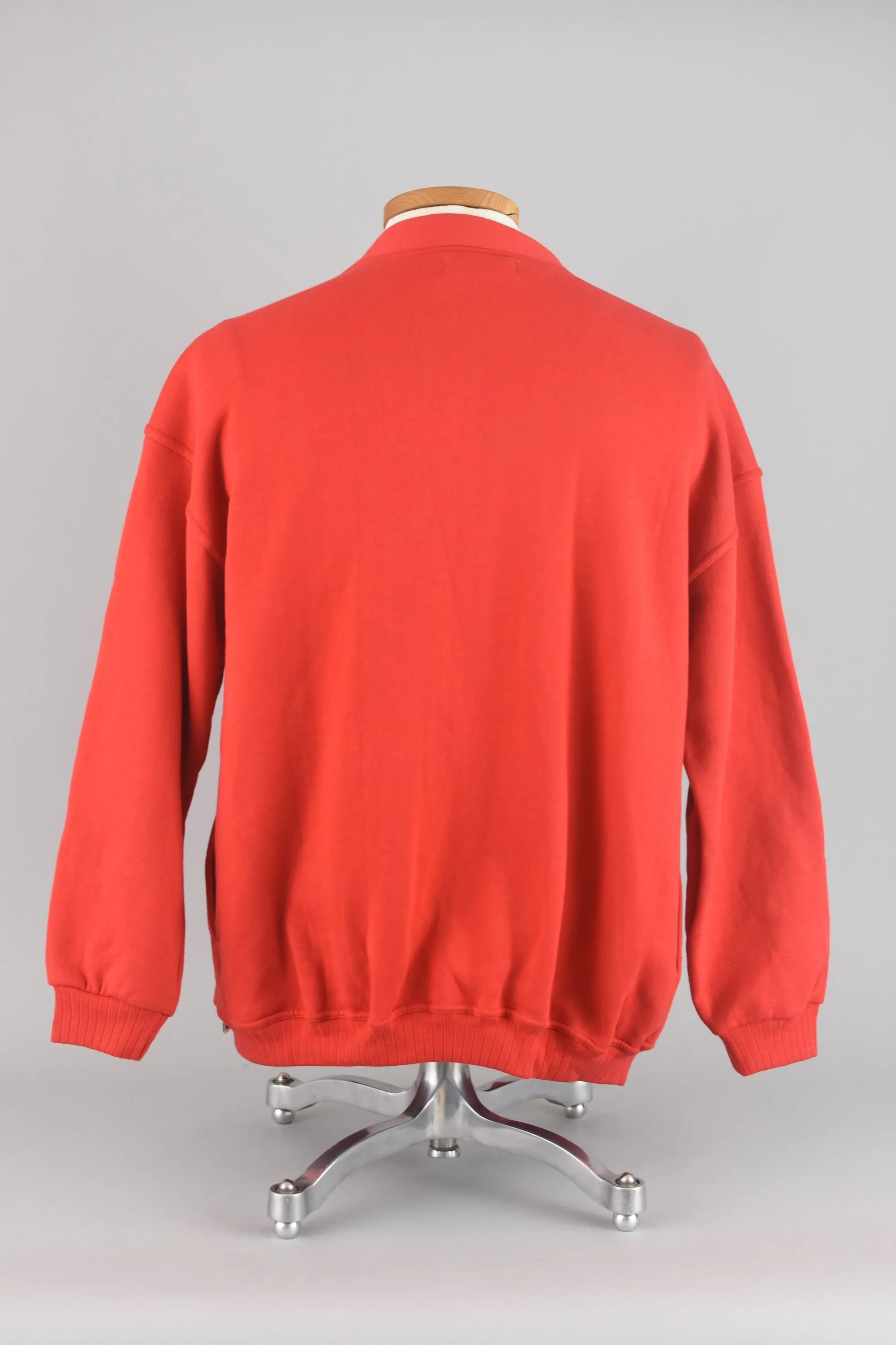 Vintage Russell Athletic Red Oversized Fleece Cardigan Men's Large