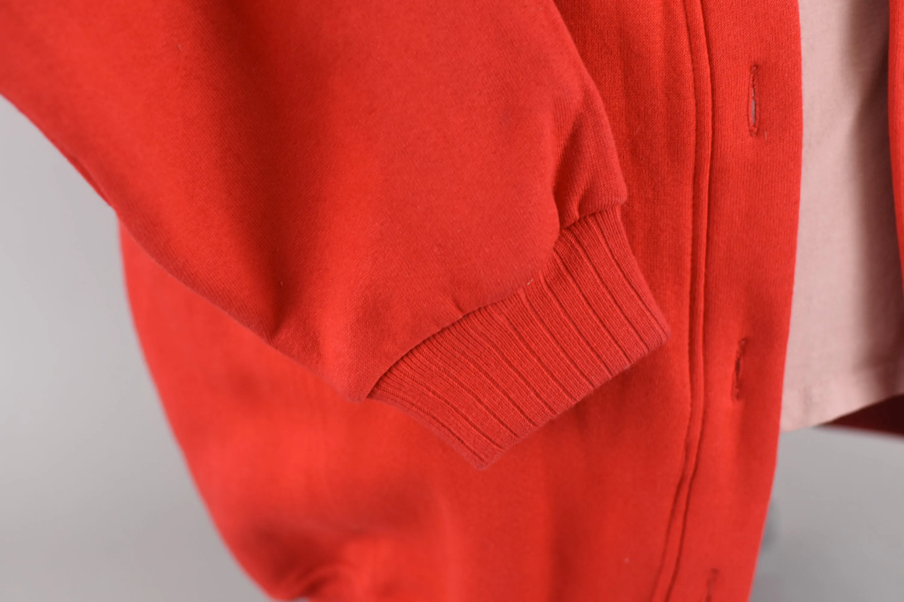 Vintage Russell Athletic Red Oversized Fleece Cardigan Men's Large