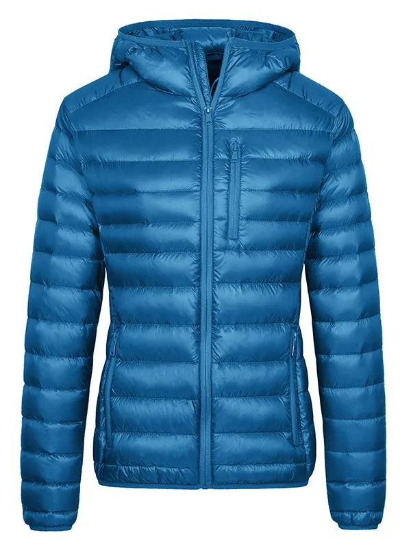 Women's Packable Down Jacket Lightweight Puffer Coat with Hood ThermoLite II