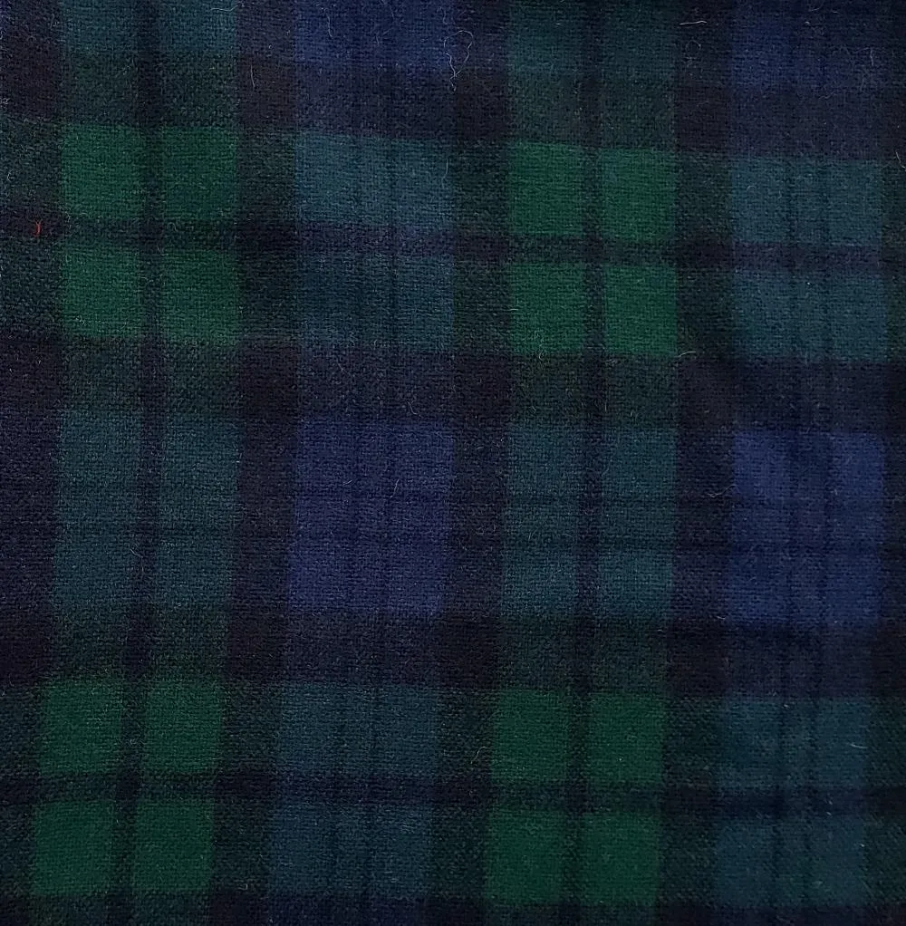 Wool | 58"  Green/Blue/Black Plaid